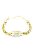 Taşlı Zincir Bileklik - Altın