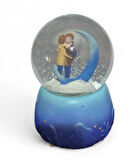 10 cm Müzikli Işıklı Ay Işığı Altında Kar Küresi 1400