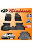 Toyota Corolla 3d Paspas + 3d Bagaj Havuzu Sedan 2001-2006 Arası Siyah Set