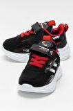 Çocuk Cırtlı Akıllı Bağcık Spor Ayakkabı SİYAH - KIRMIZI