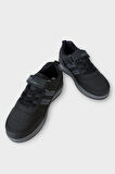 Çocuk Bağcıklı Cırtlı Çocuk Spor Ayakkabı SİYAH - FÜME
