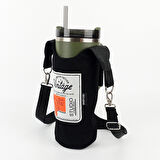 Woodycord El Yapımı Turuncu Vintage Matara Termos Kılıfı Kulplu Model Quencher Pipetli 1,18