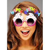 Periboia Happy Birthday Yazılı Pembe Fuşya Parti Gözlüğü