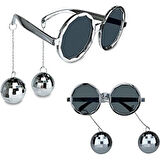 Periboia Disko Toplu Küpeli Parti Gözlüğü Gümüş Renk