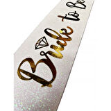 Periboia Altın Bride To Be Yazılı Beyaz Kuşak