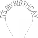 Periboia Kristal Taşlı Gümüş Renk Doğum Günü Tacı