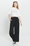 Oversize Fit Bol Kesim %100 Pamuk Bisiklet Yaka Baskılı Crop Tişört