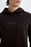 DeFacto Regular Fit Kapüşonlu Baskılı Sweatshirt C6131AX24AUBN337