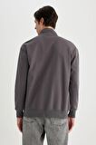 DeFacto Comfort Regular Fit Rahat Kalıp Dik Yaka Fermuarlı Sweatshirt A5276AX24SPAR86