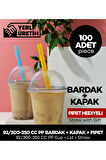 92/300-350 Cc Pet Bardak Kapak - 100 Adet (PİPET HEDİYE)