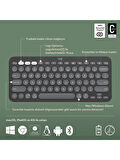 Logitech Pebble Keys 2 K380S Siyah Q Kablosuz Klavye 920-011859