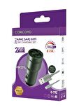 Concord C-772 Type-C Kablo ve Metal Başlık Hızlı Araç Şarj Seti 2.4 + 3.5A 23W
