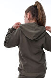 Basic Kapüşonlu Şardonlu Kanguru Cep Detaylı Çocuk Sweatshirt 3-10 Yaş Pudra
