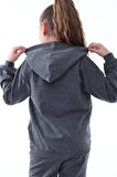 Basic Kapüşonlu Şardonlu Kanguru Cep Detaylı Çocuk Sweatshirt 3-10 Yaş Pudra
