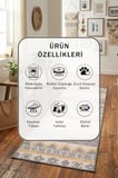 Rinanay Yıkanabilir Kaymaz Taban Dijital Baskılı Yolluk Halı Bej