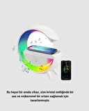 Bluetooth 5.0 Hoparlör – Kablosuz Şarj, RGB Gece Lambası ve FM Radyo