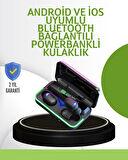 Oyun Modlu E10 Bluetooth Kulaklık Powerbank ve LED Ekranlı