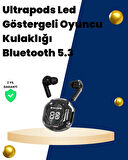 Bluetooth 5.3 Kablosuz Kulaklık 30mm Sürücü LED Ekranlı Mikrofonlu