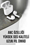 Yeni Nesil Pro Bluetooth Kulaklık Uzun Pil Ömrü Beyaz