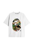 UNİSEX Bay Bape Desenli Beyaz Yazlık T-shirt