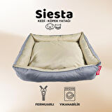 XPERMATE Yuvi Kedi Yatağı Tüy Tutmaz Kumaş, Köpek Yatağı Su İtici Kumaş Fermuarlı 80x100x28 Antrasit Bej
