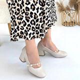 Tino Bej Cilt Topuklu Ayakkabı