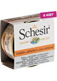 Schesir Soslu Ton Balıklı ve Levrekli 70 gr 6'lı Yetişkin Konserve Kedi Maması