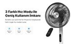 Xenon Smart Akıllı Vantilatör 60W Kumandalı 3 Kademeli Wi-Fi Mobil Uygulama ile Kontrol 70° Ayaklı Fan X7430