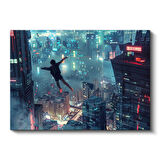 Gökdelen Atlayışı - Mavi Sis Anime Kanvas Tablo