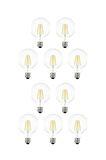 G95 6 Watt 10 Adet E27 Şeffaf Cam Beyaz Işık (6500k) Led Fılament Rustik Ampul