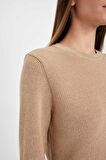 DeFacto Regular Fit Bisiklet Yaka Simli Kumaş Triko Kazak D0405AX24WNBG647