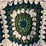 Uretti - Necla 4345 - El Örgüsü Koton İp Yeşil Patchwork İşlemeli Crop Hırka - 36 / 38 / 40