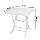 Omnipazar MT-GFM235 Prima Sorgente Plastik Kare Bahçe Balkon Masa 70x70 cm Beyaz