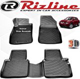 RİZLİNE Nissan JUKE 3D Paspas Havuzlu 2015 - 2020 Arası SON KASA Siyah 4 Parça SET