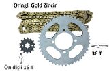 Cbf 150,Cb 125E,Cb 125F Performans Zincir Dişli Takımı Arka 36T -Ön 16T Oringli Zincir -Arasmoto