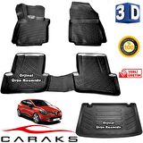 CLİO 4 HB 3D Paspas + 3D Bagaj Havuzu 2012 Sonrası Siyah CARAKS - SET