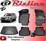 Skoda Karoq 3D Havuzlu Paspas+Bagaj Havuzu 2018 sonrası Rizline