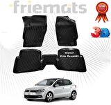 VW POLO 6R 3D Havuzlu Paspas 2009-2017 Arası Siyah 4 Parça Friemats 