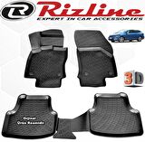 RİZLİNE Seat LEON 3D Paspas Havuzlu STW 2013 - 2020 Arası Siyah 4 Parça SET