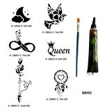 Düş Kapanı Sonsuzluk Hint Kınasıyla Geçici Dövme Yapma Kiti