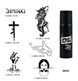 Savaş ve Zombi Spray Tattoo Geçici Dövme Seti Dark Siyah Sprey 