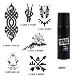 Fantastik Modeller Spray Tattoo Geçici Dövme Seti Dark Siyah Sprey 