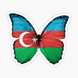 Azerbaycan Azerbaijan 17 Cm Araba Sticker Etiket MD17