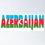 Azerbaycan Azerbaijan 18 Cm Araba Arka Cam Sticker MD2