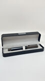 Elegance Series Midnight Gleam Deri Kutulu Siyah Roller İmza Kalemi