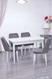 Nehir Milano MDF Lak Panel Açılır Mutfak Masa Takımı 75x130cm