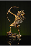 Antik Yunan Kahramanı Herkül Herakles Orta Boy Altın / Bronz Heykel Biblo