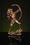Antik Yunan Kahramanı Herkül Herakles Orta Boy Altın / Bronz Heykel Biblo