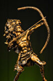 Antik Yunan Kahramanı Herkül Herakles Orta Boy Altın / Bronz Heykel Biblo