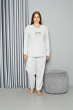 Celira Welsoft Polar Kadın Büyük Beden Pijama Takımı NS0234
